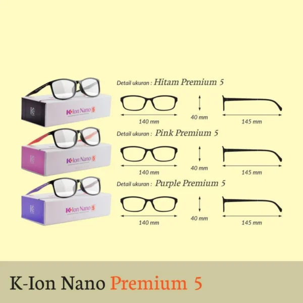 k ion nano premium 5 original k link frame kacamata kesehatan anti radiasi - Image 2