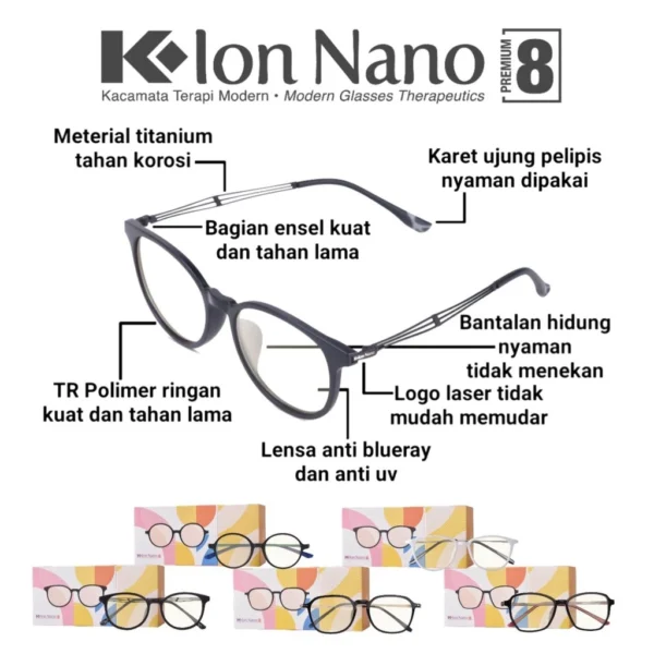 KACAMATA K ION NANO PREMIUM X 5 7 8 ORIGINAL ANAK ION NANO REGULER KIDS TERAPI KESEHATAN ION NEGATIF - Image 7