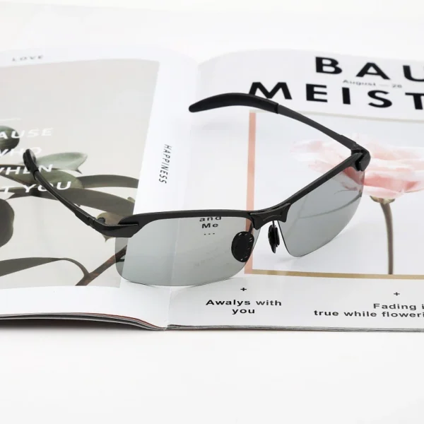Bitzen Kacamata Potokromik Photochromic Hitam Frame Polarized Malam - Image 4