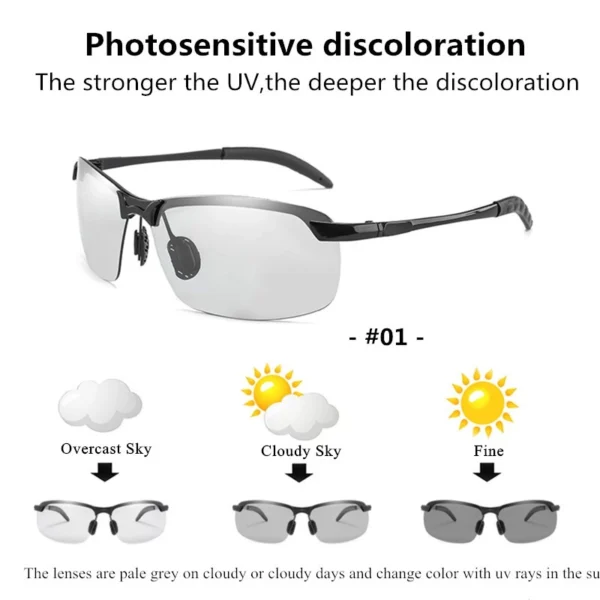 Bitzen Kacamata Potokromik Photochromic Hitam Frame Polarized Malam - Image 2