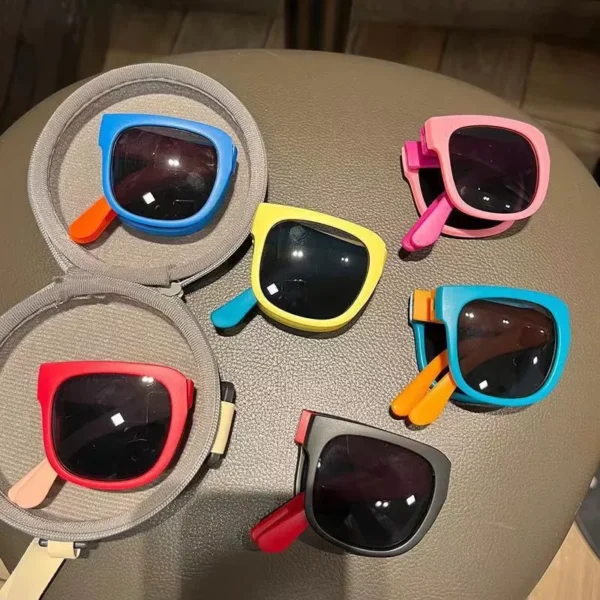 Kacamata Hitam Lipat Warna-Warni Untuk Anak-Anak Kacamata Tabir Surya Portabel Untuk Anak Laki-Laki Dan Perempuan - Image 4