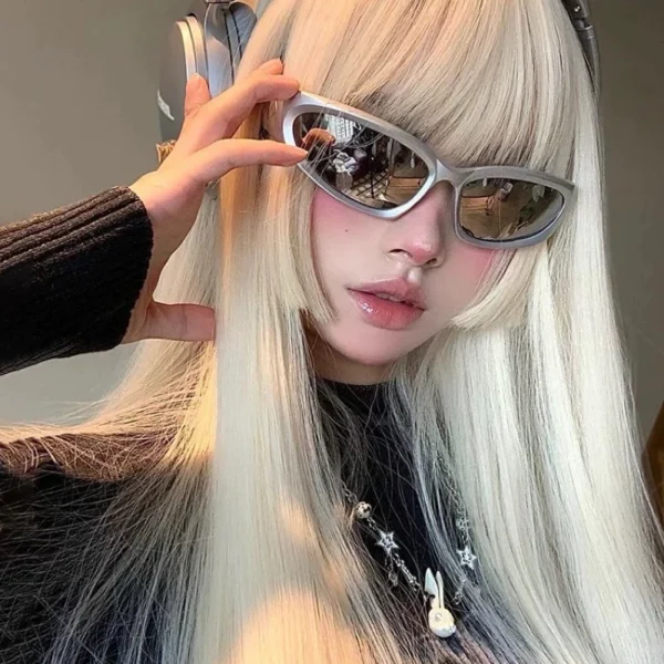 Kacamata Hitam Cyberpunk Steampunk Futuristic Anti Radiasi UV & Blueray Gaya Robot Cyber Cyborg Pria Wanita Untuk Bersepeda - Image 8