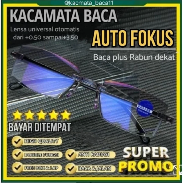 Kacamata Baca Super Auto fokus Antiradiasi blue-ray Wanita Pria