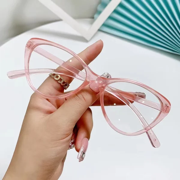 Kacamata Korea Wanita Kacamata Anti Radiasi pria Wanita Fashion Cat Eye retro flat Eyeglasses - Image 3