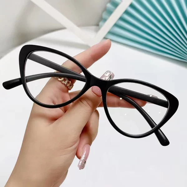 Kacamata Korea Wanita Kacamata Anti Radiasi pria Wanita Fashion Cat Eye retro flat Eyeglasses - Image 6