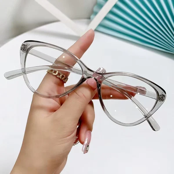 Kacamata Korea Wanita Kacamata Anti Radiasi pria Wanita Fashion Cat Eye retro flat Eyeglasses - Image 8
