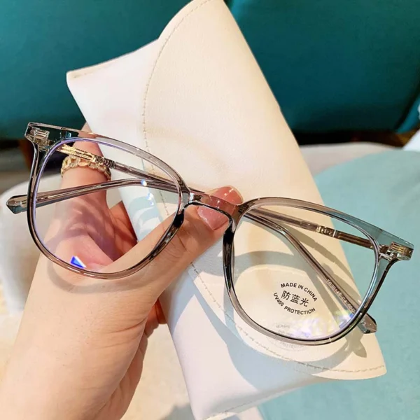 Viendo Kacamata Minus Photocromic Anti Radiasi Blueray Wanita Cowok Pria Korea Gaya Fashion Elastik TR90 Frame 2 in 1 Bluecromic - Image 2