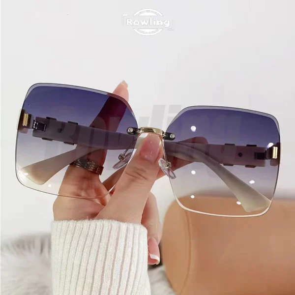Rowling(ka-403)Kacamata Hitam Terbaru Wanita Kotak No Frame Kacamata Sunglasses Import Wanita Kacamata Fashion - Image 5