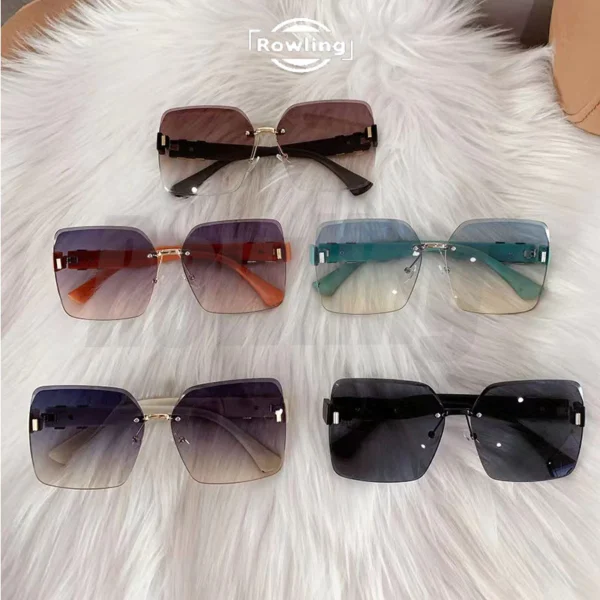 Rowling(ka-403)Kacamata Hitam Terbaru Wanita Kotak No Frame Kacamata Sunglasses Import Wanita Kacamata Fashion - Image 9