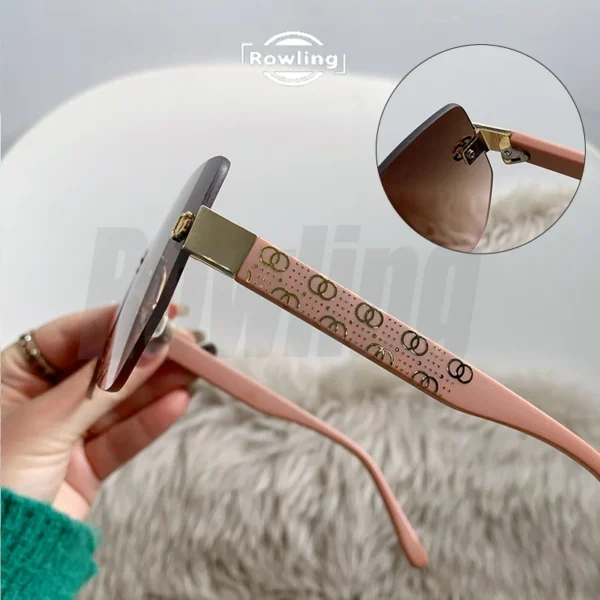 Rowling (ka-436) Sunglasses Kacamata Bulat Hitam No frame Women Sunglasses New Arrival Import Kacamata Gaya Fashion - Image 5