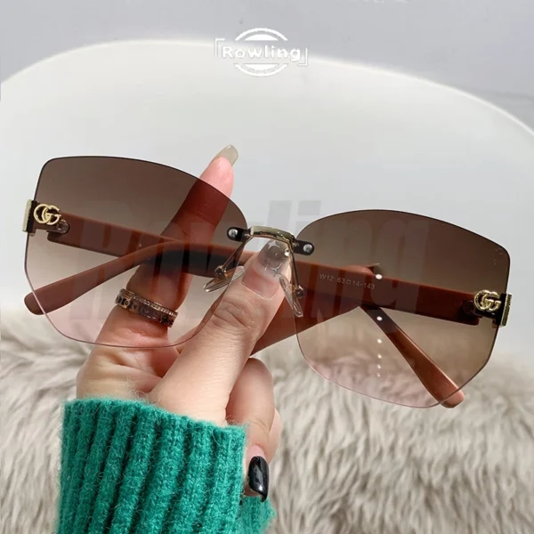 Rowling (ka-436) Sunglasses Kacamata Bulat Hitam No frame Women Sunglasses New Arrival Import Kacamata Gaya Fashion - Image 8