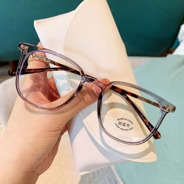 Viendo Kacamata Minus Photocromic Anti Radiasi Blueray Wanita Cowok Pria Korea Gaya Fashion Elastik TR90 Frame 2 in 1 Bluecromic - Image 3
