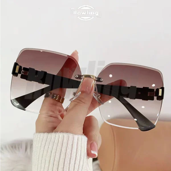 Rowling(ka-403)Kacamata Hitam Terbaru Wanita Kotak No Frame Kacamata Sunglasses Import Wanita Kacamata Fashion - Image 10