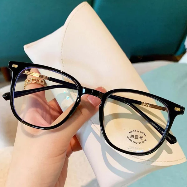 Viendo Kacamata Minus Photocromic Anti Radiasi Blueray Wanita Cowok Pria Korea Gaya Fashion Elastik TR90 Frame 2 in 1 Bluecromic - Image 4