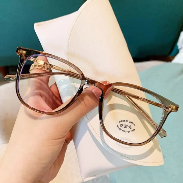 Viendo Kacamata Minus Photocromic Anti Radiasi Blueray Wanita Cowok Pria Korea Gaya Fashion Elastik TR90 Frame 2 in 1 Bluecromic - Image 5