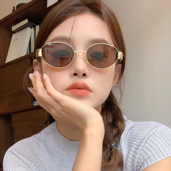 Lucky Kacamata Hitam mata Kucing Bingkai Logam yang untuk Pria dan Wanita Kacamata Fashion - Image 4
