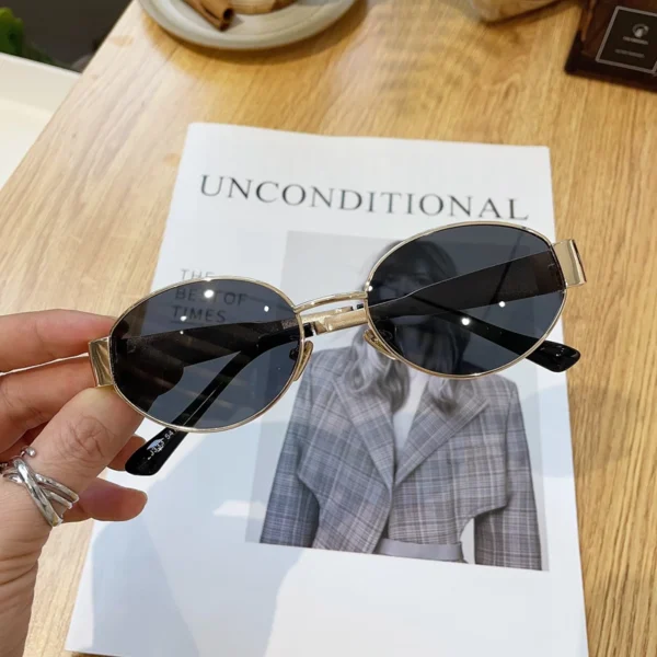 Lucky Kacamata Hitam mata Kucing Bingkai Logam yang untuk Pria dan Wanita Kacamata Fashion - Image 7