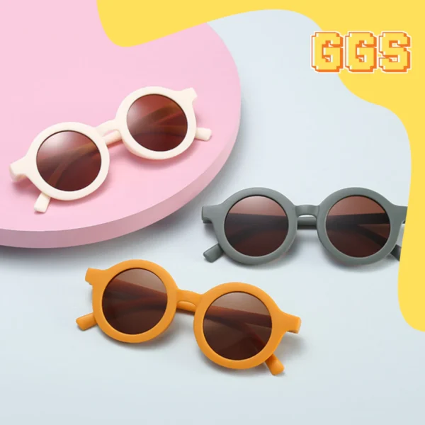 GGS Kacamata Hitam Anak Perempuan Laki Laki Bulat Lipat Children Sunglasses Retro Fashion Bayi Korea Style Keren Unisex Baby KC007