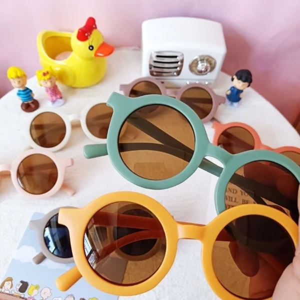 GGS Kacamata Hitam Anak Perempuan Laki Laki Bulat Lipat Children Sunglasses Retro Fashion Bayi Korea Style Keren Unisex Baby KC007 - Image 9