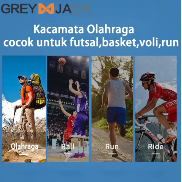 Grey jack/Kacamata Olahraga Bisa Minus Lens (Futsal,Basket,Badminton) Sport Ringan dan Kokoh 036 - Image 2