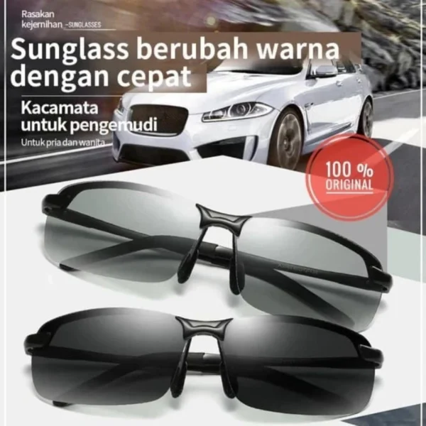 (KM29) Kacamata Photocromic Polarized Kacamata Mengemudi Berubah Warna Ketika Kena Panas Matahari - Image 3
