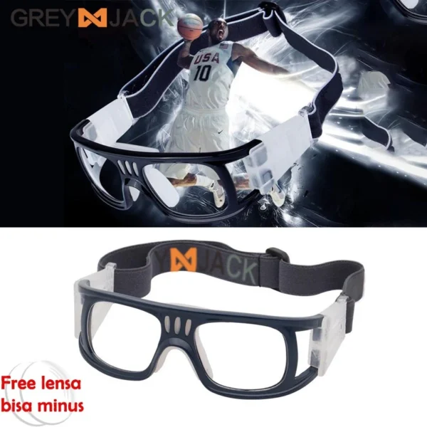 Grey jack/Kacamata Olahraga Bisa Minus Lens (Futsal,Basket,Badminton) Sport Ringan dan Kokoh 036 - Image 5