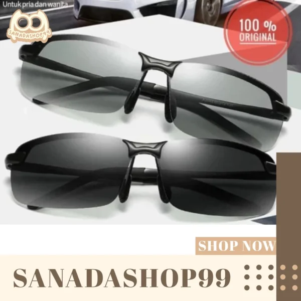 (KM29) Kacamata Photocromic Polarized Kacamata Mengemudi Berubah Warna Ketika Kena Panas Matahari