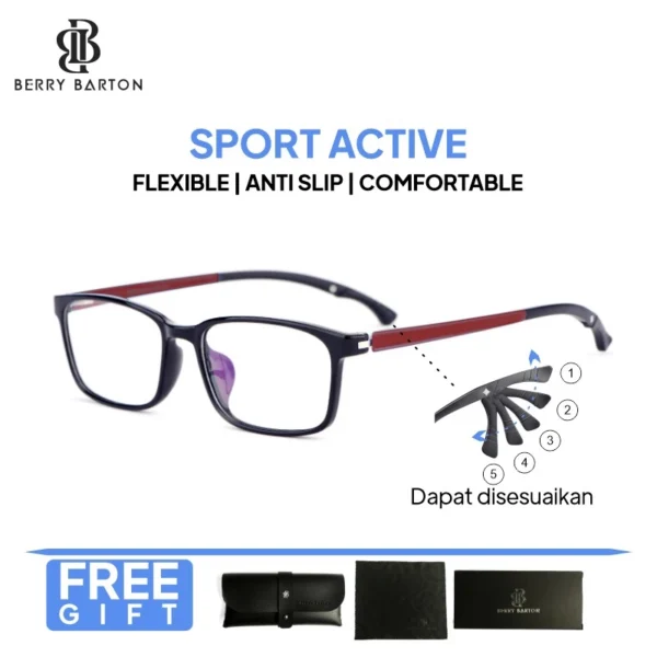 Berrybarton - Kacamata Anti Slip Elastis Antiradiasi Photocromic Blueray Bisa Minus 5106 - Image 7