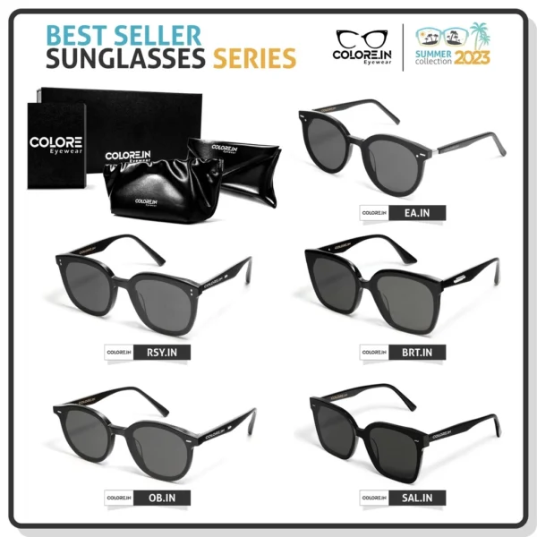 Colore.in Kacamata Hitam UV400 Polarized Sunglasses Korean Style Wanita Pria 2 in 1 Anti Silau Mix Kacamata Gaya Outdoor Anti Sinar - Image 4