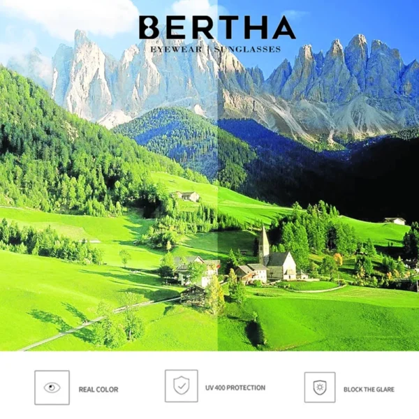 Bertha Kacamata Sunglasses Hitam Polarized Bentuk Aviator Foldable Keren Kekinian Fashionable 701 - Image 2