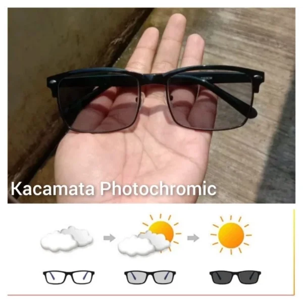 Kacamata Photocromic Lensa Anti Radiasi Blueray Minus Plus Frame EVO Unisex - Image 9
