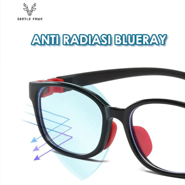 Gentle Fawn Kacamata Anak Antiradiasi Blueray Sinar Biru Hp/ Laptop/ Tv Style Oval Tr90 Biru Anak Perempuan dan Laki-laki 8811 - Image 7