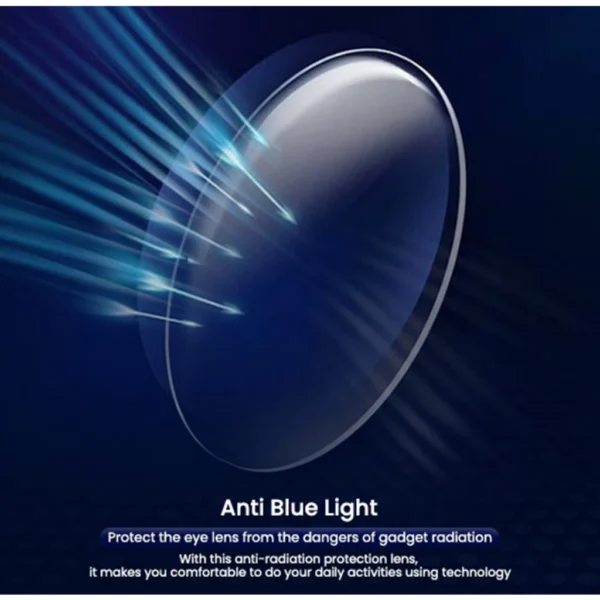 IOOI Eyewear - Kacamata Round Bahan TR Elastis Simple Anti Blue Light Pria Wanita Pria Wanita 8358 - Image 5