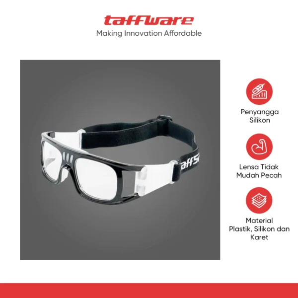 TaffSPORT Kacamata Olahraga Sport Frame Glasses - Hitam