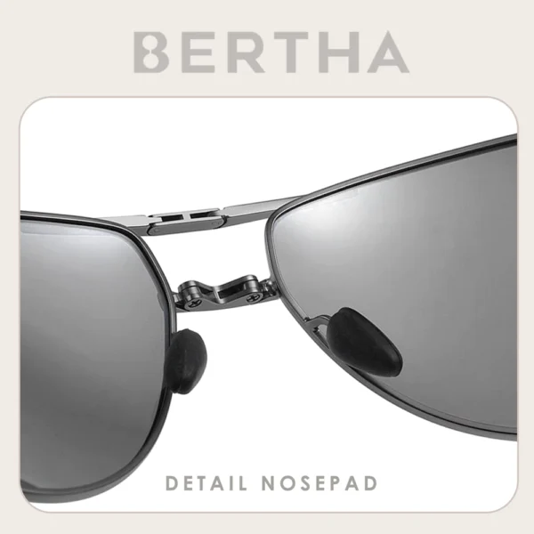Bertha Kacamata Sunglasses Hitam Polarized Bentuk Aviator Foldable Keren Kekinian Fashionable 701 - Image 5