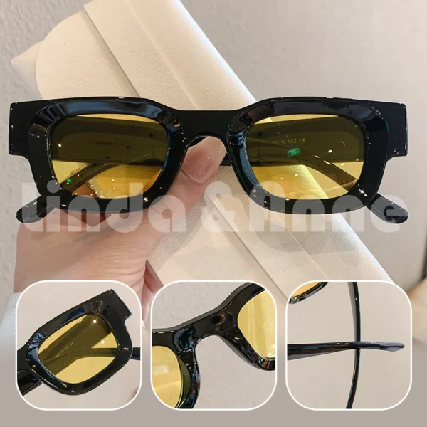 VIRAL!! Kacamata Hitam Bingkai Kotak Retro Style Untuk Pria dan Wanita Kekinian Gaya Trendy Vintage Fashion - Image 2