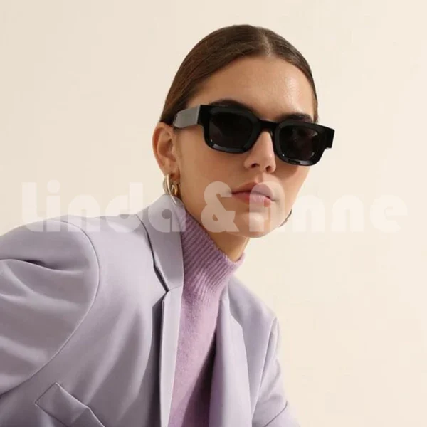VIRAL!! Kacamata Hitam Bingkai Kotak Retro Style Untuk Pria dan Wanita Kekinian Gaya Trendy Vintage Fashion - Image 3