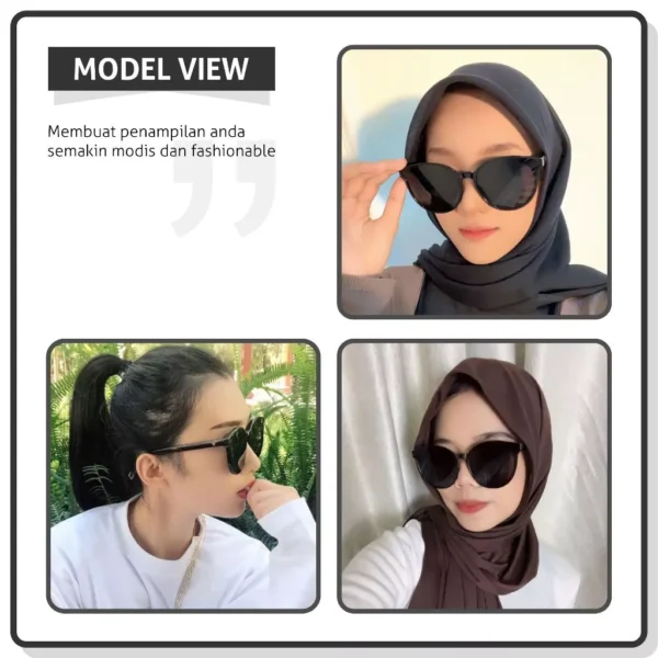 Colore.in Kacamata Hitam Sunglasses Polarized UV400 Wanita Pria 2 in 1 Anti Silau Semi Cat Eye Metal+TR-90 Kacamata Gaya Outdoor - Image 2