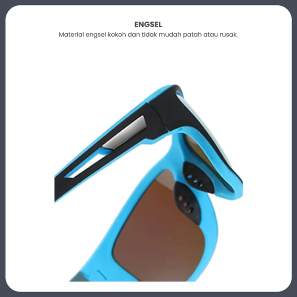 Robins Kacamata Hitam Sport Polarized Anti Radiasi Uv400 Sunglasses Fashion Pria Wanita 63792 - Image 2