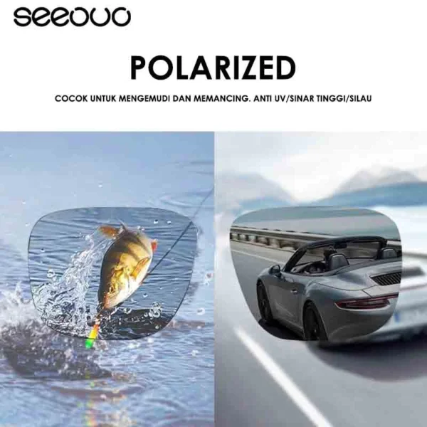 Seeouo Kacamata Hitam Sunglasses Polarized Sport Style Anti UV Anti Silau TR90 Ringan 3058 - Image 7