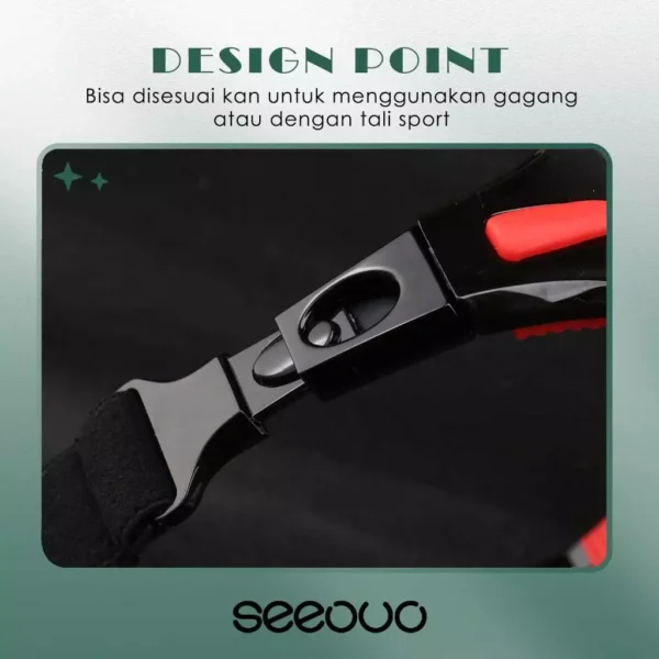 Seeouo Frame Kacamata Olahraga Sport Glasses Basket, Voli Plano Lens Bahan TR90+Silicone Kokoh Bisa Minus Pria Wanita 036 - Image 3