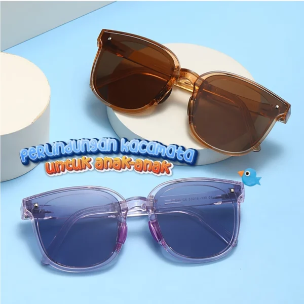 Genius Maiden Kacamata Hitam Sunglasses Anak Lipat UV400 Polarized Bentuk Kotak Bahan Plastik PPE Kids Fashion Glasses Pria - Image 4