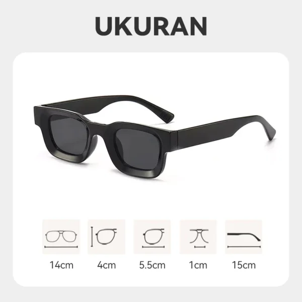 VIRAL!! Kacamata Hitam Bingkai Kotak Retro Style Untuk Pria dan Wanita Kekinian Gaya Trendy Vintage Fashion - Image 5