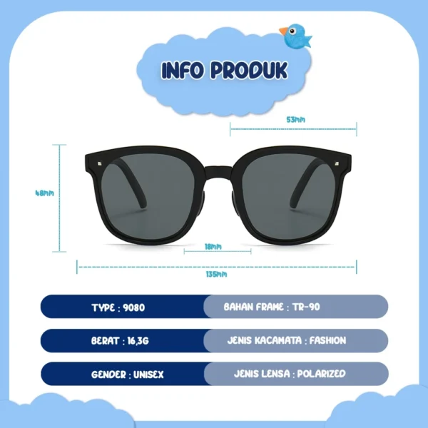 Genius Maiden Kacamata Hitam Sunglasses Anak Lipat UV400 Polarized Bentuk Kotak Bahan Plastik PPE Kids Fashion Glasses Pria - Image 5