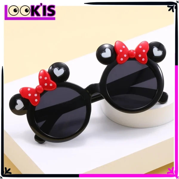 LOOK'IS KCA002 Kacamata Anak Anti UV Model Kekinian Kacamata Anak Bentuk Telinga Mouse Kacamata Hitam Anak Perempuan