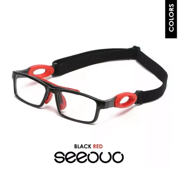 Seeouo Frame Kacamata Sport Olahraga Basket, Futsal, Voli Model Kotak TR90+Silicone Bisa Minus Pria Wanita 050 - Image 6