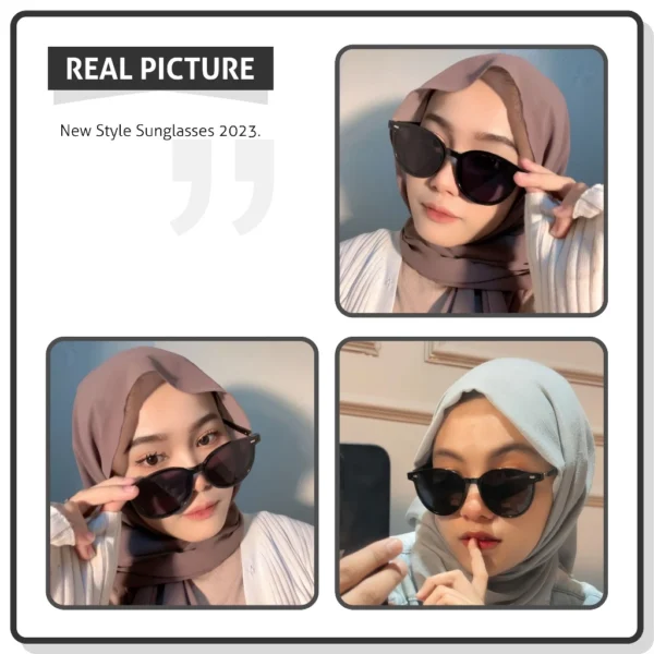 Colore.in Kacamata Hitam Polarized UV400 Sunglasses Wanita Pria 2 in 1 Anti Silau Bulat Polycarbonate Kacamata Gaya Outdoor Anti - Image 4