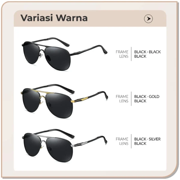 Gently Morley Kacamata Hitam Sunglasses Polarized Retro Aviator Pilot Fashionable Pria 8722 - Image 4