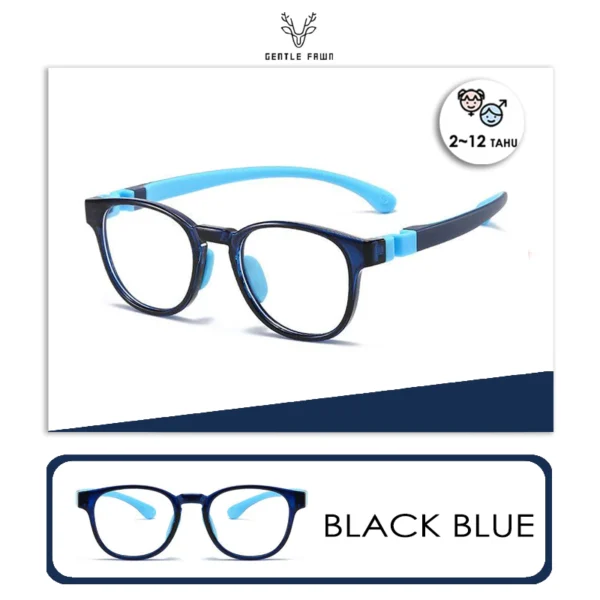 Gentle Fawn Kacamata Anak Antiradiasi Blueray Sinar Biru Hp/ Laptop/ Tv Style Oval Tr90 Biru Anak Perempuan dan Laki-laki 8811 - Image 10