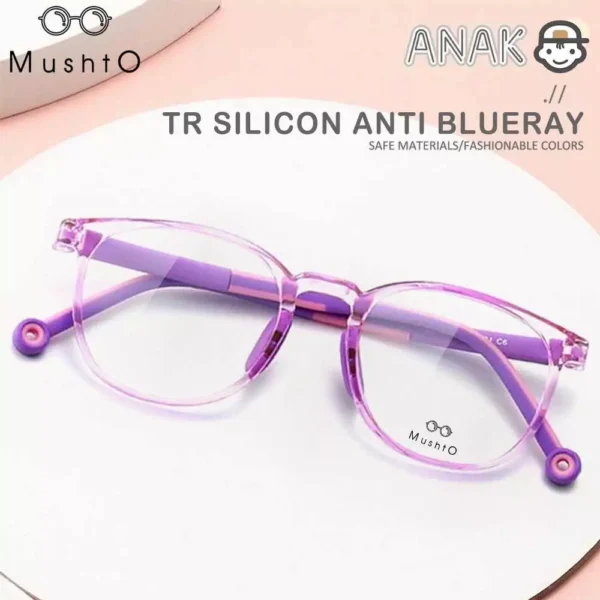 Mushto Kacamata Anak/Kacamata Antiradiasi Blueray TR90/Kacamata Komputer TV HP 2233